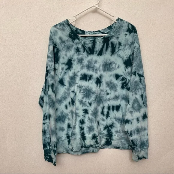 Athleta Tops Athleta Sundown Sweatshirt Darle Suf Teal Tie Dye Long Sleeve Size Large Poshmark